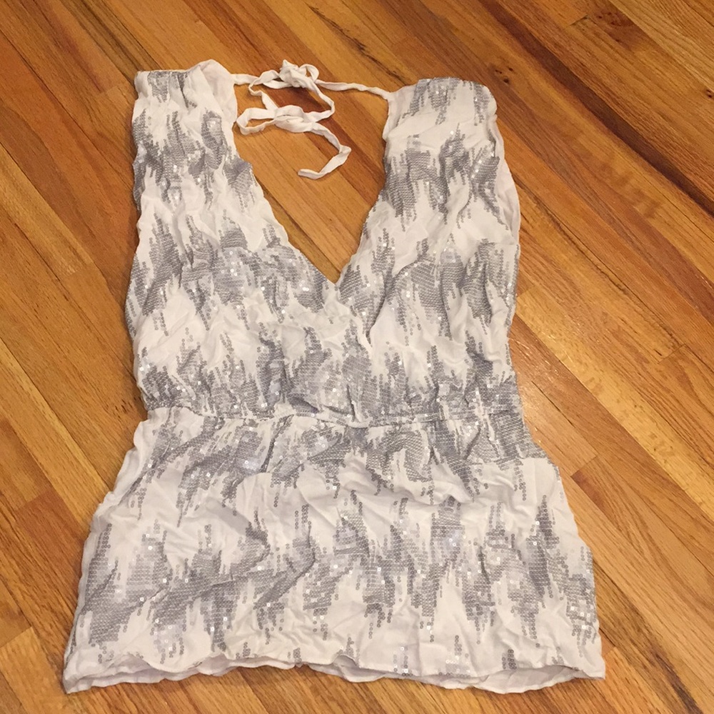 White Sequined Tunic Large